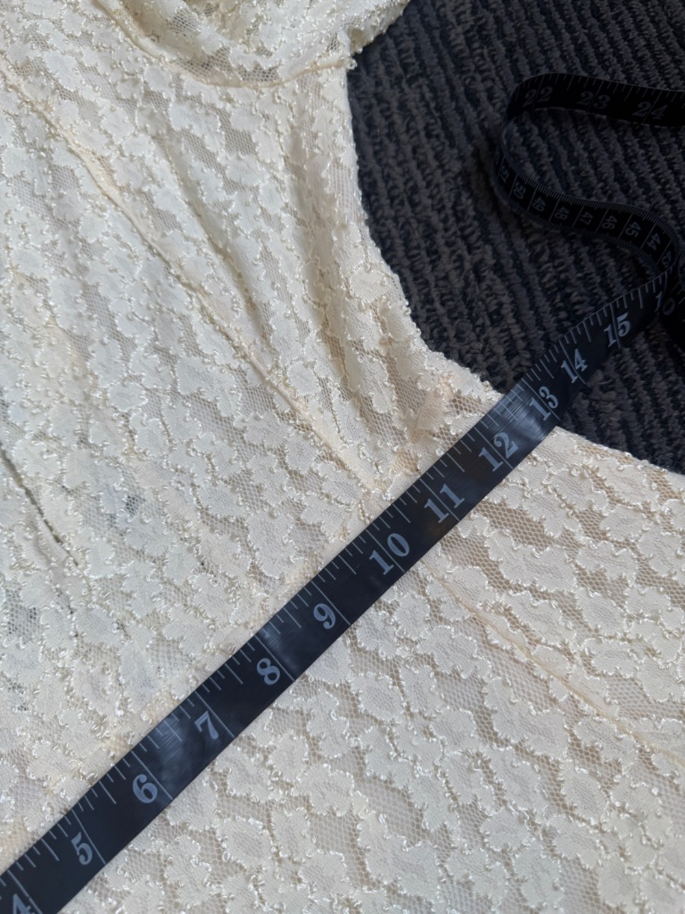 Free People Cream Lace Mini Dress Boho Romantic Size M - Picture 13 of 15